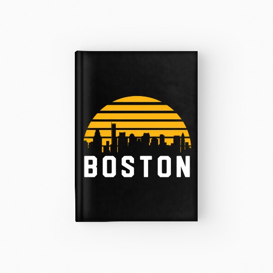 Boston Massachusetts Cityscape Yellow Hardcover Journal