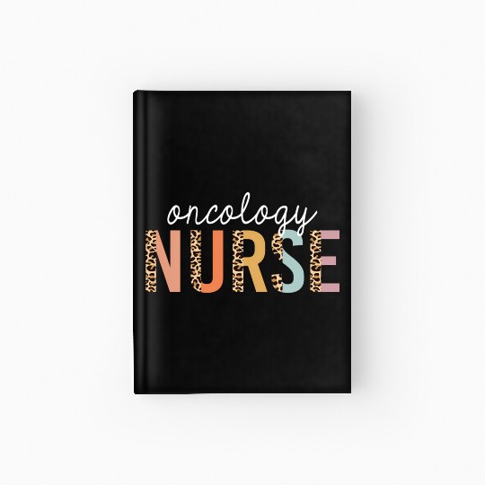 Oncology Nurse Leopard Print Nursing School Hardcover Journal