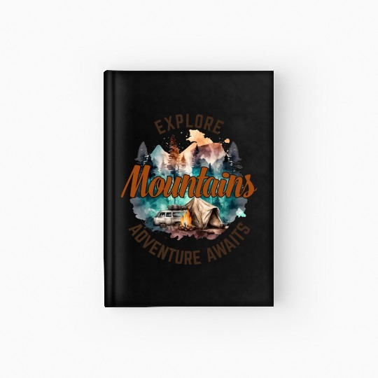 Camping Gear, Adventure Time Hardcover Journal, Hiking Hardcover Journal