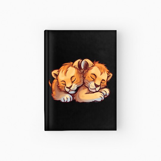 Sleeping Lion Cubs Hardcover Journal