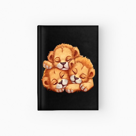 Sleeping lion cubs Hardcover Journal