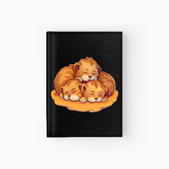 Sleeping lion cubs Hardcover Journal