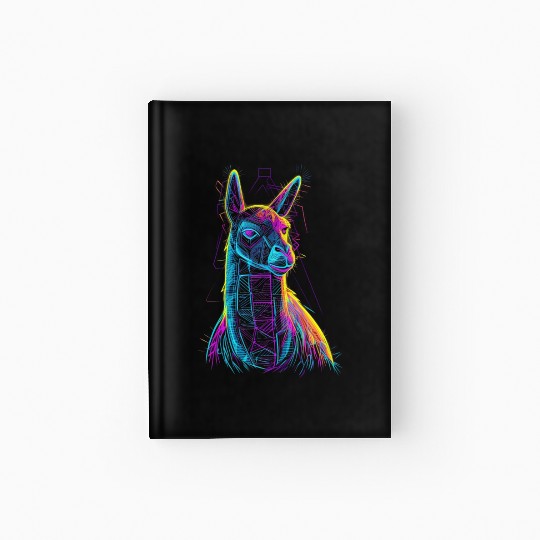 Llama Colorful neon Hardcover Journal