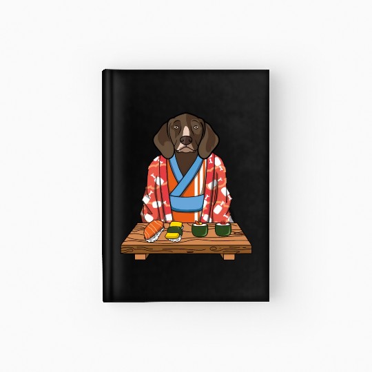 Kawaii Japanese German Shorthaired Pointer Kimono Hardcover Journal