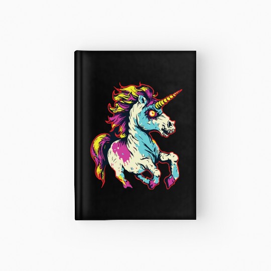 Horror Scary Zombie Unicorn Vintage Hardcover Journal