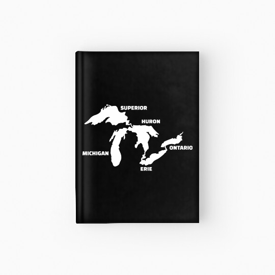 Great Lakes Map Hardcover Journal