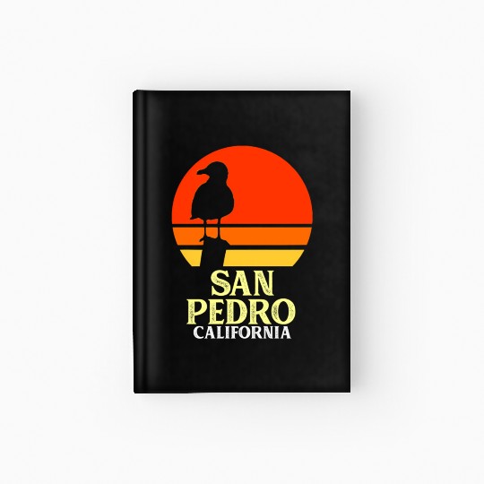 San Pedro California Beach Seagull Hardcover Journal