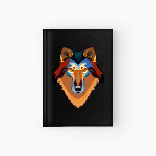 Orange wolf Hardcover Journal