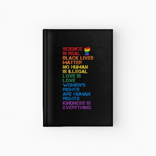 Science Is Real Black Lives Matter Lgbt Blm Fist Hardcover Journal