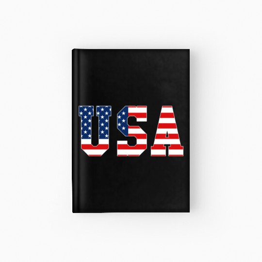 Usa Patriotic American Flag Red White Blue Hardcover Journal