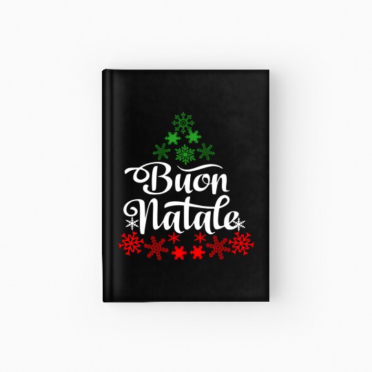 Italian Buon Natale Snowflake Italy Tree Hardcover Journal