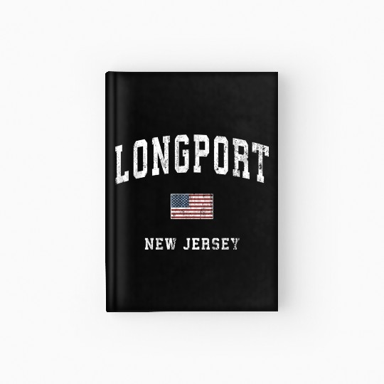 Longport New Jersey Nj American Flag Sports Hardcover Journal