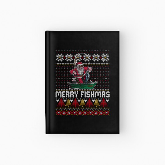Merry Fishmas Ugly Hardcover Journal