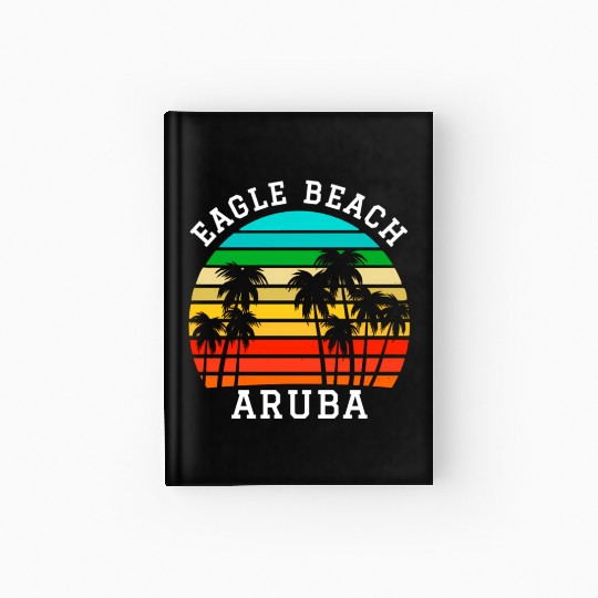 Eagle Beach Aruba Family Vacation Sunset Palm Hardcover Journal