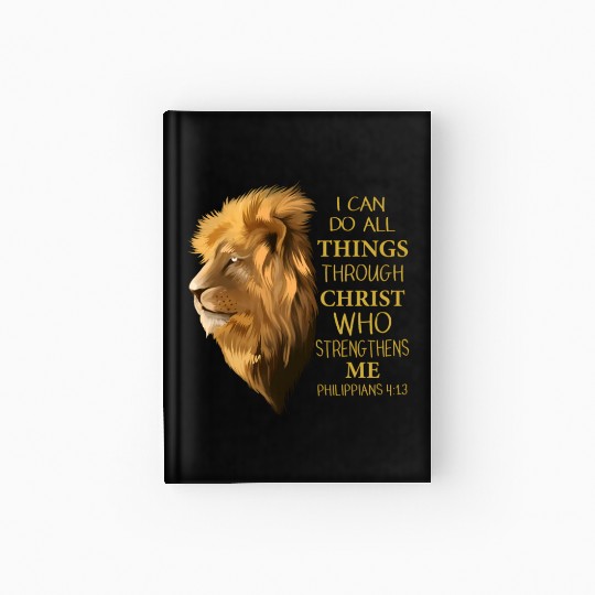 Philippians 4 13 Religious Lion Verses Christian Hardcover Journal