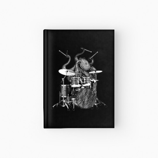 Octopus Playing Drums Drummer Ocean Creature Band Hardcover Journal