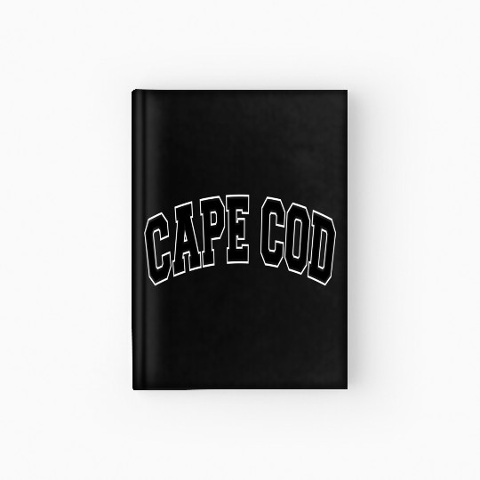 Cape Cod Massachusetts Varsity Style Black Text Hardcover Journal