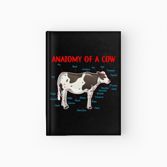 Anatomy Of A Cow Educational Cow Farmer Hardcover Journal