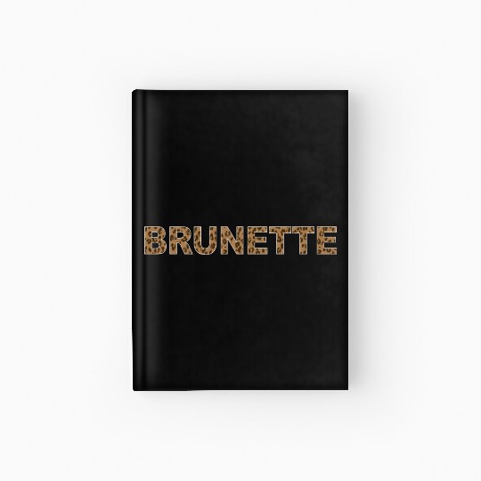 Brunette Leopard Print Bold Text Hardcover Journal