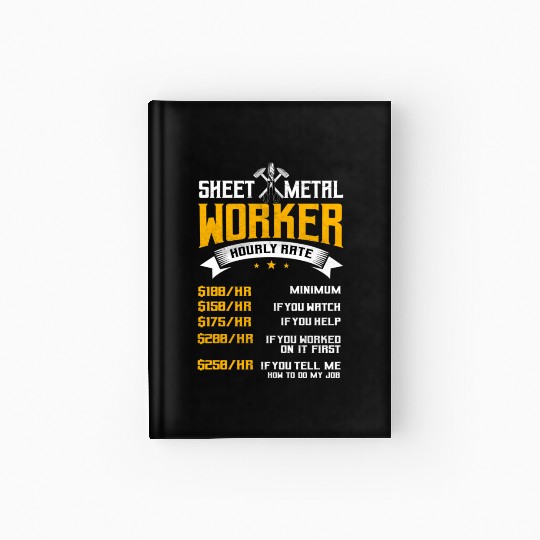 Sheet Metal Worker On Back Of Hardcover Journal