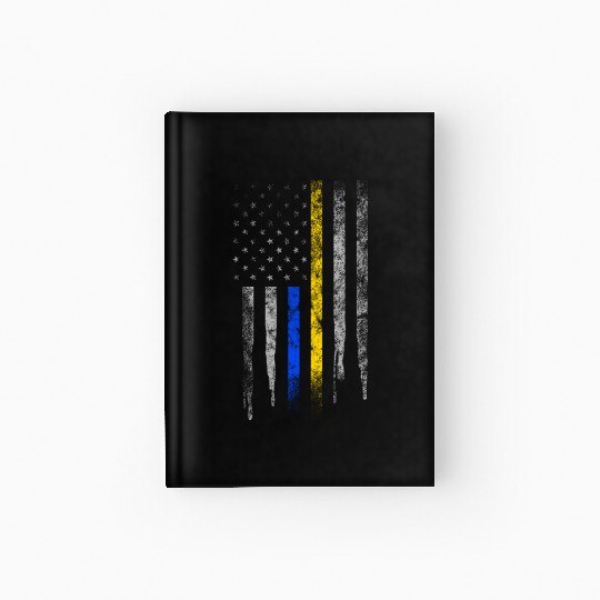 Gold Blue Line 911 Police Dispatcher First Hardcover Journal