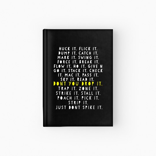 Ultimate Frisbee Game Language Frowler Disc Golf Hardcover Journal