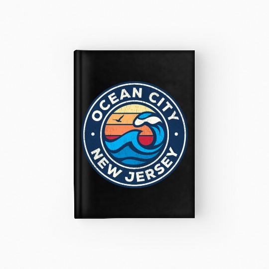 Ocean City New Jersey Nj Nautical Waves Hardcover Journal