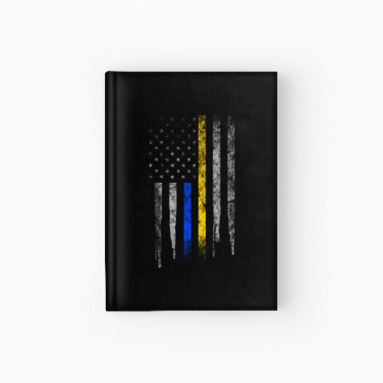 Gold Blue Line 911 Police Dispatcher First Hardcover Journal