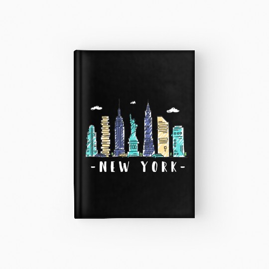 New York City Nyc yline Ny Watercolor Hardcover Journal