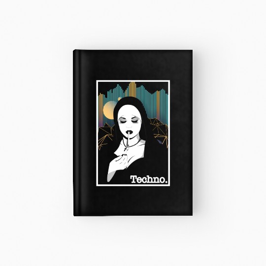 Smoking Techno Nun Religion Electro Bass Music Hardcover Journal