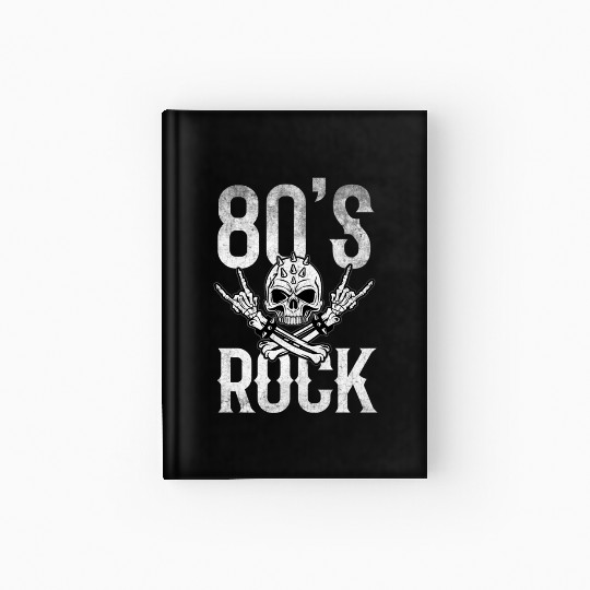 80S Rock And Roll Distressed Music Guitar Band Hardcover Journal