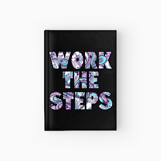 Work the Steps paisley Hardcover Journal
