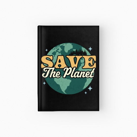 Save The Planet Environmental Retro Vintage Earth Hardcover Journal