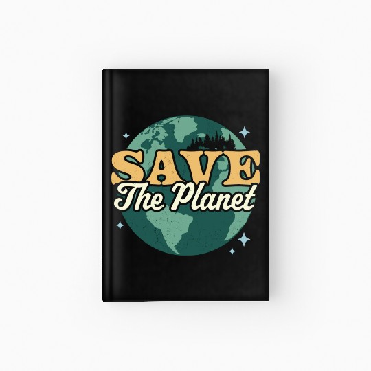 Save The Planet Environmental Retro Vintage Earth Hardcover Journal