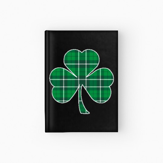 St Patric Day Irish Green Buffalo Plaid Shamrock Hardcover Journal