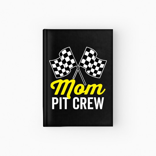 Mom Pit Crew For Racing Party Costume Hardcover Journal