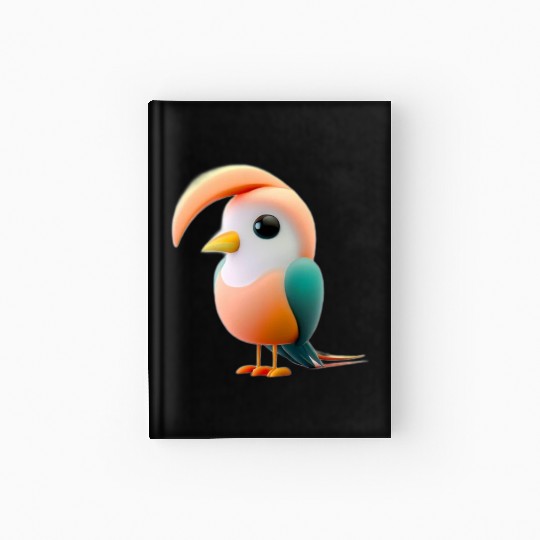 Cute Bird of Paradise 3D Render Hardcover Journal