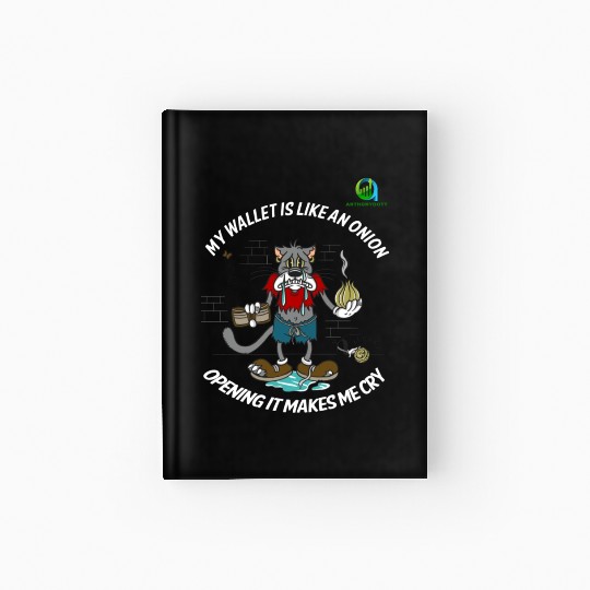 Financial Humor Hardcover Journal: Crying Onion Wallet - White T