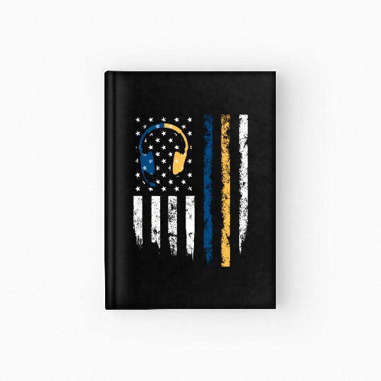 Gold Blue Line 911 Police Dispatcher First Hardcover Journal