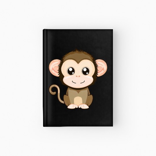 Cute, Joyful Monkey - Kawaii Style Hardcover Journal