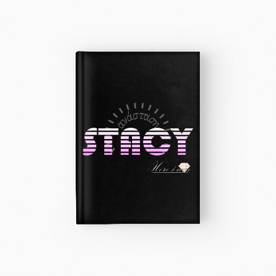Stacy pink white, etymology of Greek origin. Hardcover Journal