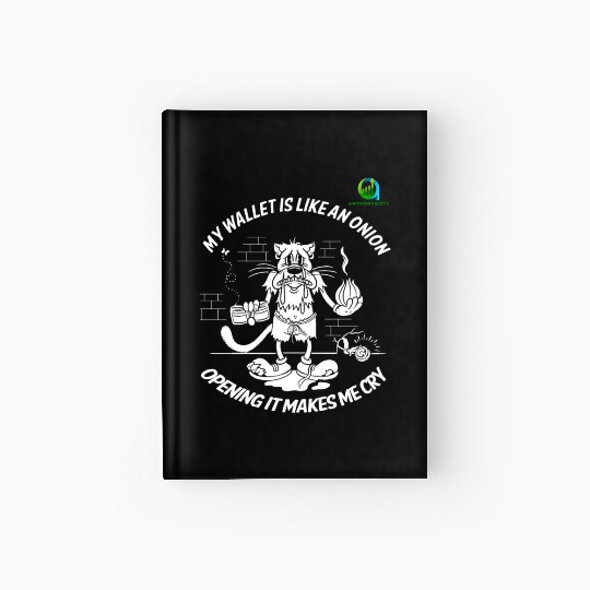 Financial Humor Hardcover Journal: Crying Onion Wallet - White