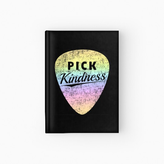 Pastel Rainbow Guitar Pick Pun Anti-Bullying Pick Hardcover Journal