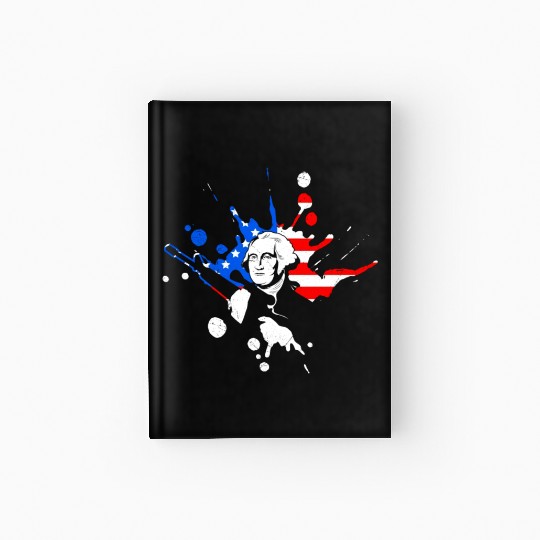 Merica George Washington Independence Day Hardcover Journal
