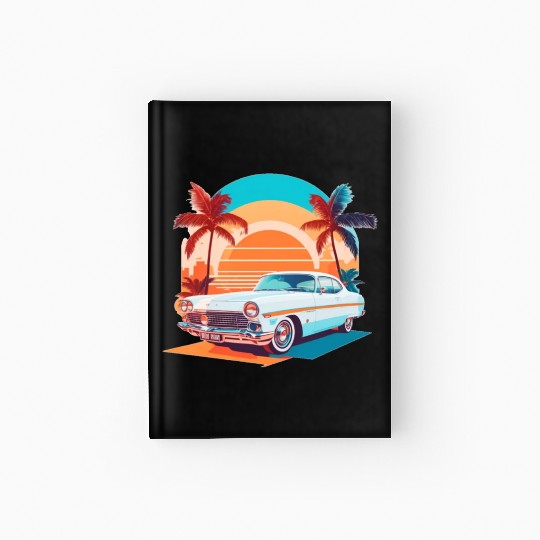 summer style Miami street , sunrise Hardcover Journal