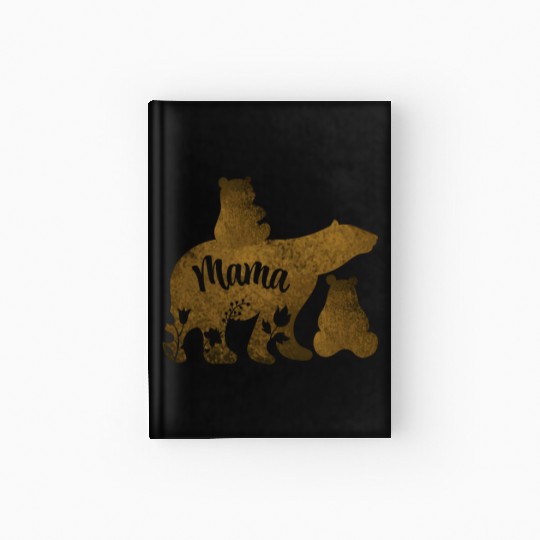 Mama Bear With 2 Cubs Mom of Two Hardcover Journal