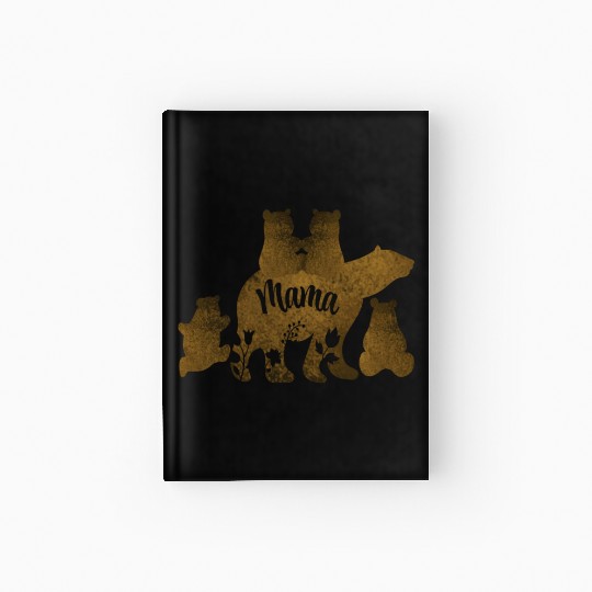 Mama Bear With 4 Cubs Mom of Four Children Gift Hardcover Journal