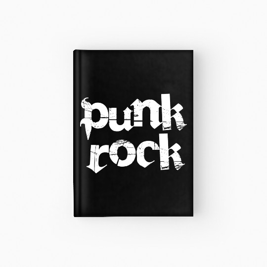 punk rock bold text Hardcover Journal