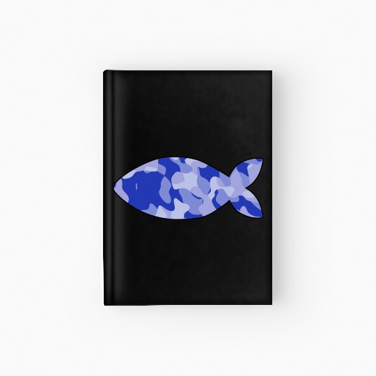 Fish blue camo Hardcover Journal