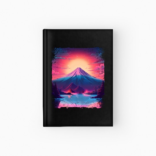 Mount Fuji Sight Aesthetic Japan Vaporwave Volcano Hardcover Journal
